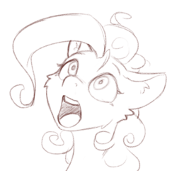 Size: 666x643 | Tagged: safe, artist:alcor, pinkie pie, earth pony, pony, g4, bust, gasp, gasping, monochrome, mouth wide open, sketch, solo, surprised face
