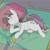 Size: 2250x2250 | Tagged: safe, artist:baigak, rarity, pony, unicorn, g4, bed, blushing, female, high res, lying down, mare, on side, overhead view, solo