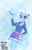 Size: 1350x2109 | Tagged: safe, artist:theretroart88, trixie, human, equestria girls, g4, breasts, busty trixie, cleavage, clothes, eyebrows, female, fingers, grin, hairpin, hand on hip, holding, hoodie, long hair, looking at you, magic wand, raised eyebrow, shirt, skirt, smiling, solo, top, zipper