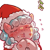 Size: 1159x1159 | Tagged: safe, artist:cold-blooded-twilight, cozy glow, pegasus, pony, g4, blushing, blushing profusely, christmas, clothes, costume, curly hair, ear blush, eyes closed, female, filly, hat, holiday, hooves together, kiss mark, kissy face, lipstick, mistletoe, santa costume, santa hat, simple background, solo, sweat, transparent background