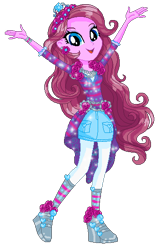 Size: 338x536 | Tagged: safe, artist:gihhbloonde, oc, oc:music melody, equestria girls, g4, base used, clothes, eyelashes, female, shoes, shorts, simple background, smiling, solo, transparent background