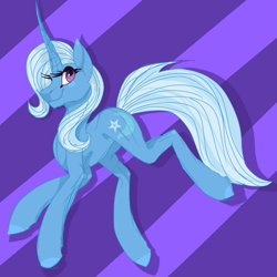 Size: 593x593 | Tagged: safe, artist:full-time-retard, trixie, pony, unicorn, g4, abstract background, colored, concave belly, female, horn, long horn, long legs, mare, sketch, slender, solo, thin