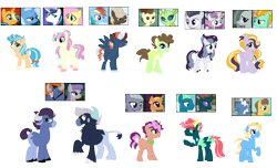 Size: 2818x1718 | Tagged: safe, artist:tragedy-kaz, caramel, dumbbell, iron will, lightning dust, limestone pie, marble pie, maud pie, pharynx, rainbow dash, rumble, saffron masala, sunburst, sweetie belle, trixie, oc, changedling, changeling, earth pony, minotaur, pegasus, pony, g4, base used, colt, female, filly, glasses, magical gay spawn, magical lesbian spawn, male, mare, offspring, parent:caramel, parent:dumbbell, parent:fluttershy, parent:iron will, parent:lightning dust, parent:limestone pie, parent:marble pie, parent:maud pie, parent:pharynx, parent:pokey pierce, parent:pound cake, parent:rainbow dash, parent:rumble, parent:saffron masala, parent:shining armor, parent:sunburst, parent:sweetie belle, parent:trixie, parents:dumbdash, parents:rumbelle, parents:trixburst, prince pharynx, screencap reference, simple background, stallion, transparent background
