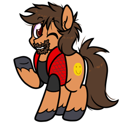 Size: 1200x1200 | Tagged: safe, artist:paperbagpony, oc, oc:jack foley, earth pony, pony, 2022 community collab, derpibooru community collaboration, beard, earth pony oc, facial hair, simple background, solo, transparent background, unshorn fetlocks