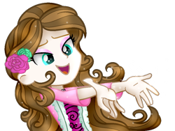 Size: 888x666 | Tagged: safe, artist:gihhbloonde, oc, oc only, oc:gihh bloonde, equestria girls, g4, base used, bust, clothes, eyelashes, female, flower, flower in hair, makeup, open mouth, simple background, smiling, solo, transparent background