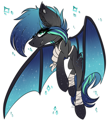 Size: 2301x2589 | Tagged: safe, artist:beamybutt, oc, oc only, oc:polaris, bat pony, pony, bat pony oc, bat wings, choker, ear fluff, female, high res, leg wraps, mare, simple background, solo, starry wings, transparent background, wings