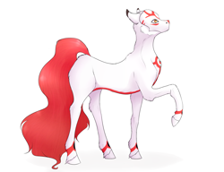Size: 2316x1780 | Tagged: safe, artist:mirtalimeburst, oc, oc only, kitsune, kitsune pony, original species, pony, mask, raised hoof, simple background, solo, white background