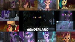 Size: 1280x719 | Tagged: safe, artist:the red ace of spades, edit, editor:quoterific, dj pon-3, king sombra, lord tirek, minuette, starlight glimmer, twilight sparkle, vinyl scratch, alicorn, centaur, pony, unicorn, taur, g4, 3d, female, magic, male, mare, open mouth, out of character, source filmmaker, sword, telekinesis, twilight sparkle (alicorn), weapon, wonderland