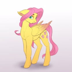 Size: 3000x3000 | Tagged: safe, artist:galinn-arts, fluttershy, pegasus, pony, g4, female, high res, mare, simple background, solo