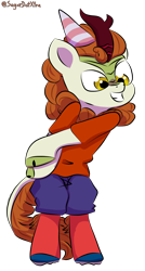 Size: 1500x2800 | Tagged: safe, artist:sugardotxtra, autumn blaze, kirin, g4, ed edd n eddy, hat, party hat, simple background, solo, transparent background