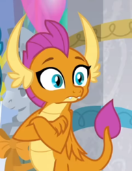 Size: 368x476 | Tagged: safe, screencap, smolder, dragon, g4, my little pony: friendship is magic, she's all yak, cropped, crossed arms, dragoness, female, solo