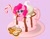 Size: 3333x2580 | Tagged: safe, artist:rand-dums, part of a set, pinkie pie, earth pony, pony, g4, candy, candy cane, chocolate, cup of pony, cute, diapinkes, female, food, happy, high res, hot chocolate, mare, marshmallow, micro, mug, open mouth, open smile, smiling, solo, whipped cream