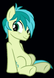 Size: 560x803 | Tagged: safe, edit, edited screencap, screencap, sandbar, earth pony, pony, g4, school daze, black background, cropped, cute, male, sandabetes, simple background, sitting, smiling, solo, teenager, x0000 milestone