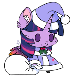 Size: 1804x1804 | Tagged: artist needed, source needed, safe, twilight sparkle, alicorn, pony, g4, christmas, clothes, costume, holiday, padoru, santa costume, simple background, solo, twilight sparkle (alicorn), white background