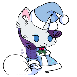 Size: 1804x1804 | Tagged: artist needed, source needed, safe, rarity, pony, unicorn, g4, christmas, clothes, costume, holiday, padoru, santa costume, simple background, solo, white background