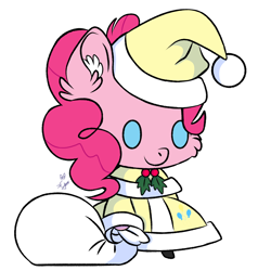 Size: 1804x1804 | Tagged: artist needed, source needed, safe, pinkie pie, g4, christmas, clothes, costume, holiday, meme, padoru, pinkamena diane pie, ponified meme, santa costume, simple background, solo, white background