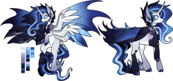 Size: 1280x606 | Tagged: safe, artist:velnyx, oc, oc only, oc:nebular frostbite, alicorn, pony, seraph, seraphicorn, male, multiple wings, simple background, solo, stallion, transparent background