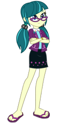Size: 2000x3600 | Tagged: safe, artist:mixiepie, edit, juniper montage, equestria girls, equestria girls specials, g4, my little pony equestria girls: mirror magic, my little pony equestria girls: movie magic, clothes, crossed arms, cute, feet, female, flip-flops, glasses, high res, pigtails, simple background, skirt, solo, transparent background, vector