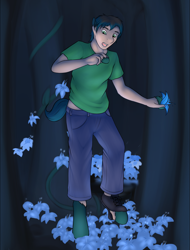Size: 2977x3907 | Tagged: safe, artist:daf, oc, oc only, oc:poison trail, human, pony, clothes, high res, human to pony, male, mid-transformation, open mouth, pants, poison joke, shirt, shoes, solo, transformation, transformation sequence