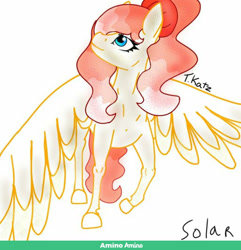 Size: 1024x1064 | Tagged: safe, artist:teonnakatztkgs, oc, oc only, pegasus, pony, eyelashes, female, looking up, mare, pegasus oc, signature, simple background, smiling, solo, white background, wings