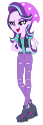 Size: 212x606 | Tagged: safe, alternate version, artist:gihhbloonde, starlight glimmer, equestria girls, equestria girls specials, g4, my little pony equestria girls: mirror magic, base used, beanie, clothes, eyelashes, female, hand on hip, hat, simple background, smiling, solo, transparent background