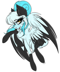 Size: 2401x2885 | Tagged: safe, artist:beamybutt, oc, oc only, pegasus, pony, coat markings, colored wings, ear fluff, eyelashes, high res, pegasus oc, simple background, smiling, socks (coat markings), solo, transparent background, two toned wings, wings