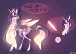 Size: 3941x2776 | Tagged: safe, artist:teaneey, twilight sparkle, alicorn, pony, g4, alternate design, bust, duo, female, high res, mare, raised hoof, twilight sparkle (alicorn)