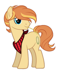 Size: 791x909 | Tagged: safe, artist:teaneey, oc, oc only, earth pony, pony, base used, earth pony oc, looking back, male, neckerchief, simple background, solo, stallion, straw in mouth, transparent background