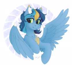 Size: 2040x1850 | Tagged: safe, artist:vird-gi, oc, oc only, pegasus, pony, cheek fluff, chest fluff, ear fluff, simple background, solo, white background, wings