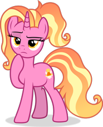 Size: 4083x5031 | Tagged: safe, artist:kojibiose, luster dawn, pony, unicorn, g4, absurd resolution, female, full body, horn, lidded eyes, mare, raised eyebrow, shadow, simple background, solo, standing, tail, transparent background, vector