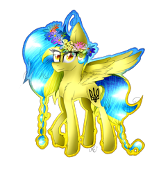 Size: 1830x1891 | Tagged: safe, artist:norica-official, oc, oc:ukraine, pony, nation ponies, ponified, simple background, solo, transparent background, ukraine