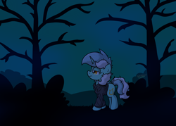 Size: 4088x2932 | Tagged: safe, artist:background basset, lyra heartstrings, pony, unicorn, g4, blue background, clothes, dig the swell hoodie, hoodie, night, simple background, solo, tree