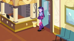 Size: 1904x1064 | Tagged: safe, screencap, twilight sparkle, equestria girls, g4, my little pony equestria girls, backpack, solo