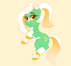 Size: 3200x3000 | Tagged: safe, artist:rand-dums, oc, oc only, earth pony, pony, chest fluff, coat markings, female, high res, ponytail, simple background, socks (coat markings), solo