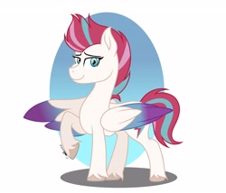 Size: 4950x4240 | Tagged: safe, artist:twinklesentrymlp0809, zipp storm, pegasus, pony, g5, my little pony: a new generation, absurd resolution, female, folded wings, mare, raised hoof, signature, simple background, smiling, solo, spread wings, standing, three quarter view, unshorn fetlocks, wings