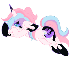 Size: 1280x1032 | Tagged: safe, artist:ladylullabystar, oc, oc only, oc:lullaby star, alicorn, pony, female, mare, nightmarified, simple background, solo, transparent background, vent art