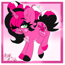 Size: 1280x1280 | Tagged: safe, artist:ladylullabystar, oc, oc only, pony, unicorn, female, mare, nose piercing, nose ring, piercing, solo