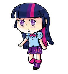 Size: 1022x1106 | Tagged: safe, artist:polishcrossoverfan, twilight sparkle, equestria girls, g4, chibi, hetalia, human coloration, simple background, solo, style emulation, transparent background