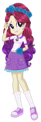 Size: 202x594 | Tagged: safe, artist:gihhbloonde, oc, oc only, oc:condensed milk, equestria girls, g4, base used, clothes, converse, eyelashes, female, floral head wreath, flower, shoes, shorts, simple background, smiling, sneakers, solo, transparent background