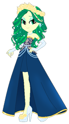 Size: 317x571 | Tagged: safe, artist:gihhbloonde, oc, oc only, oc:felicity mossrock, equestria girls, g4, base used, bedroom eyes, clothes, dress, evening gloves, eyelashes, felicity mossrock, female, fingerless elbow gloves, fingerless gloves, floral head wreath, flower, gloves, high heels, long gloves, makeup, shoes, simple background, smiling, solo, transparent background