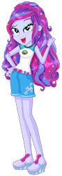 Size: 200x562 | Tagged: safe, artist:gihhbloonde, oc, oc only, equestria girls, g4, base used, clothes, eyelashes, female, hand on hip, high heels, makeup, shoes, shorts, simple background, smiling, solo, transparent background