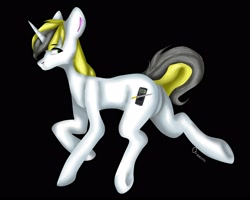 Size: 2560x2048 | Tagged: safe, oc, oc only, oc:yellowglaze, pony, unicorn, black background, female, high res, simple background, solo