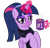 Size: 2595x2488 | Tagged: safe, artist:severity-gray, twilight sparkle, alicorn, pony, g4, alternate hairstyle, blushing, bust, clothes, coffee, coffee mug, eyeshadow, high res, implied shipping, implied tempestlight, looking at you, magic, magic aura, makeup, mug, ponytail, scarf, simple background, solo, transparent background, twilight sparkle (alicorn)