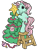 Size: 1005x1319 | Tagged: source needed, safe, minty, earth pony, pony, g3, my little pony: a very minty christmas, official, bipedal, christmas, christmas star, christmas tree, holiday, lidded eyes, ornament, seductive look, simple background, solo, standing, stool, transparent background, tree