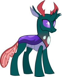 Size: 499x619 | Tagged: safe, artist:mariofan345, pharynx, changedling, changeling, mlp fim's tenth anniversary, g4, male, prince pharynx, simple background, smiling, solo, transparent background