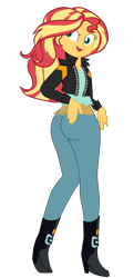 Size: 2254x4654 | Tagged: safe, artist:gmaplay, sunset shimmer, equestria girls, g4, ass, bunset shimmer, butt, seductive, seductive look, seductive pose, simple background, solo, transparent background