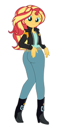 Size: 2254x4654 | Tagged: safe, artist:gmaplay, sunset shimmer, equestria girls, g4, ass, bunset shimmer, butt, seductive, seductive look, seductive pose, simple background, solo, transparent background