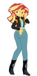 Size: 2254x4654 | Tagged: safe, artist:gmaplay, sunset shimmer, equestria girls, g4, ass, bunset shimmer, butt, seductive, seductive look, seductive pose, simple background, solo, transparent background