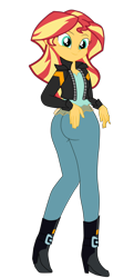 Size: 2254x4654 | Tagged: safe, artist:gmaplay, sunset shimmer, equestria girls, g4, ass, bunset shimmer, butt, seductive, seductive look, seductive pose, simple background, solo, transparent background