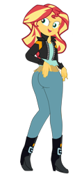 Size: 2254x4654 | Tagged: safe, artist:gmaplay, sunset shimmer, equestria girls, g4, ass, bunset shimmer, butt, seductive, seductive look, seductive pose, simple background, solo, transparent background